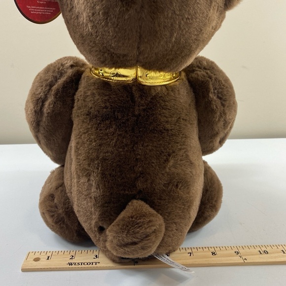 FAO Schwarz 160th Anniversary Gold Monogram Teddy Bear Plush Stuffy Animal 13.5” - Picture 4 of 14